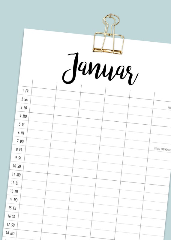 Familienkalender 2021 Zum Ausdrucken Als Pdf Etsy