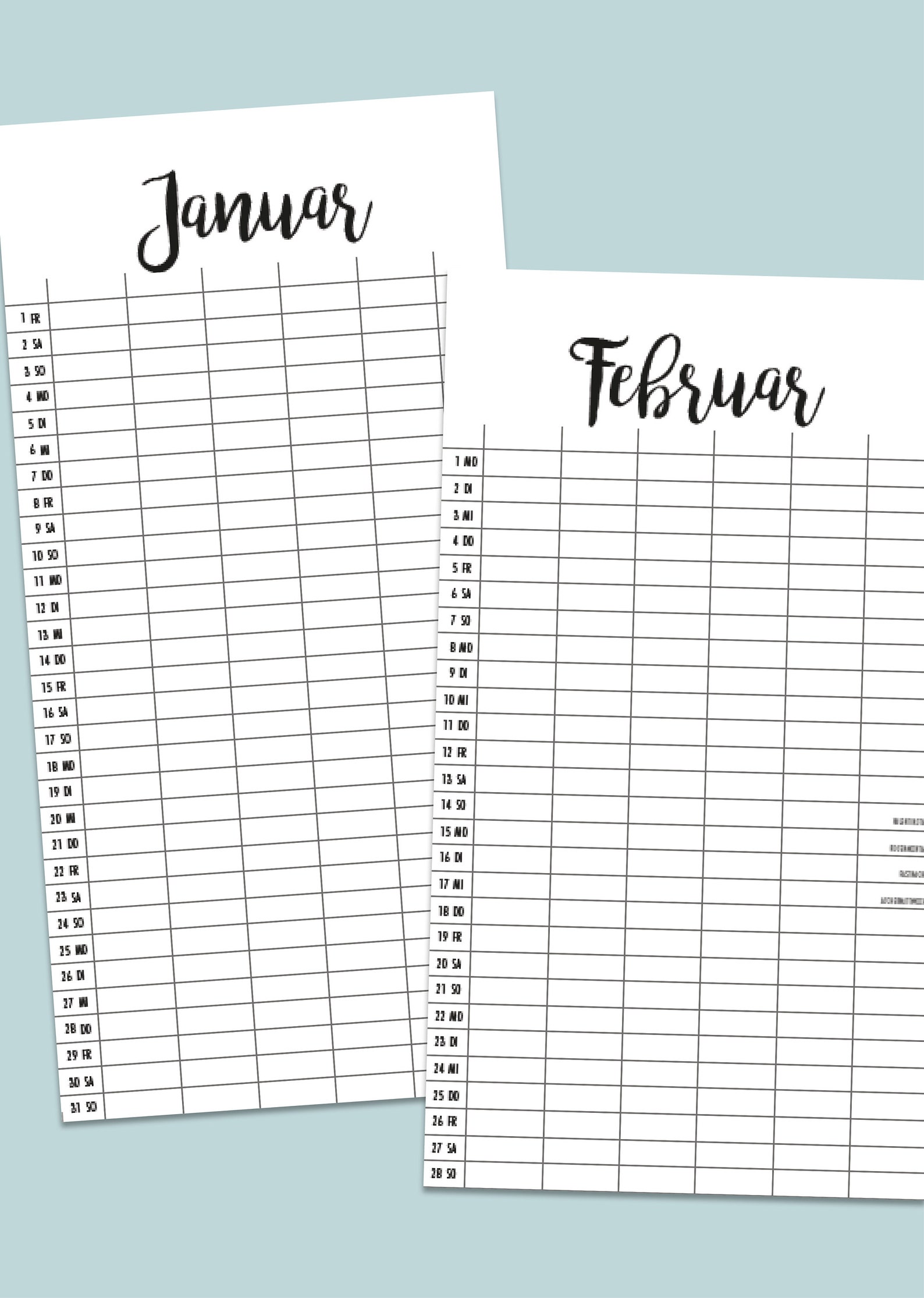 Familienkalender 2021 zum Ausdrucken als PDF | Etsy