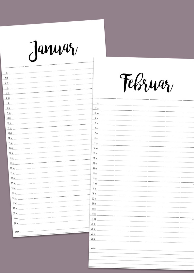 Family Calendar 2024 2025 to Print as PDF Etsy
