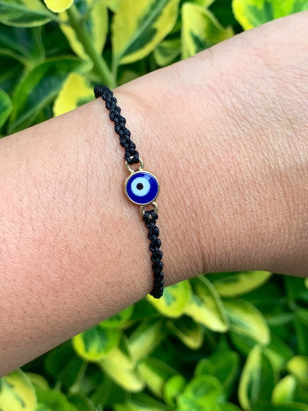 Evil Eye Charm Bracelet Half Hitch Bracelet Charm Macrame Etsy