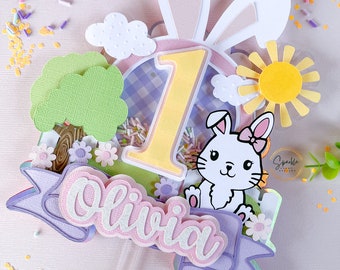 Some Bunny is One Shaker cake topper/ Bunny /Easter themed