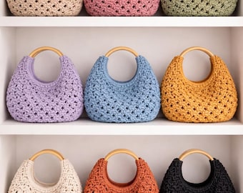Macrame Bag Tutorial - DIY English/Italiano  (Digital Download) Mila Ring Bag from Milan