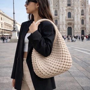 Large Macrame Bag Tutorial - DIY English  (Digital Download) Mega Mila Ring Bag from Milan