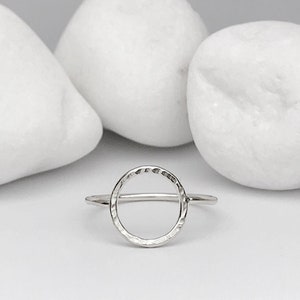 Circle Ring, Hammered Silver ring, Sterling Silver Ring, Handmade Silver Ring, Sterling Silver Circle Ring