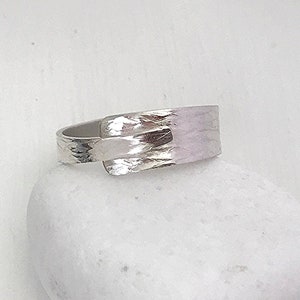 Textured Silver Ring - Hammered Silver Ring - Wrap Ring - Minimalist Ring - Adjustable Ring