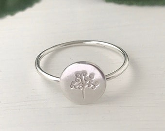 Tree Ring, Tree of Life Ring, Sterling Silver,  Stacking Ring, Minimalist, Handmade Ring, Everyday Ring, Sterling Silver Band