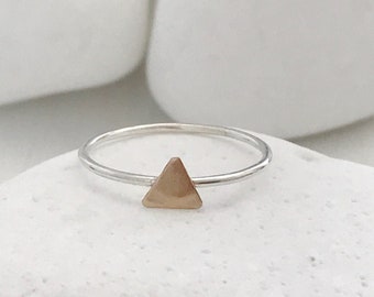 Triangle ring,  Sterling Silver Ring, Dainty Stacking Ring, Minimal Ring, Geometric Ring, Everyday Ring