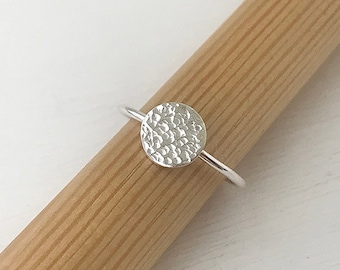 Circle Ring, Hammered Silver ring, Sterling Silver Ring, Handmade Silver Ring, Sterling Silver Circle Ring