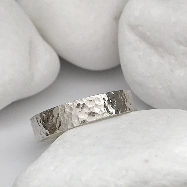 Hammered Mens Ring - Etsy