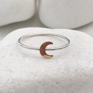 Moon Ring - Crescent Moon Ring - Sterling Silver Ring - Dainty Ring - Celestial Ring - Everyday Ring - Goldfilled Rings