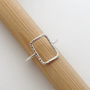Rectangle Ring - Open Rectangle Ring - Stacking Ring - Sterling Silver Ring - Minimalist - Geometric Ring - Everyday Ring