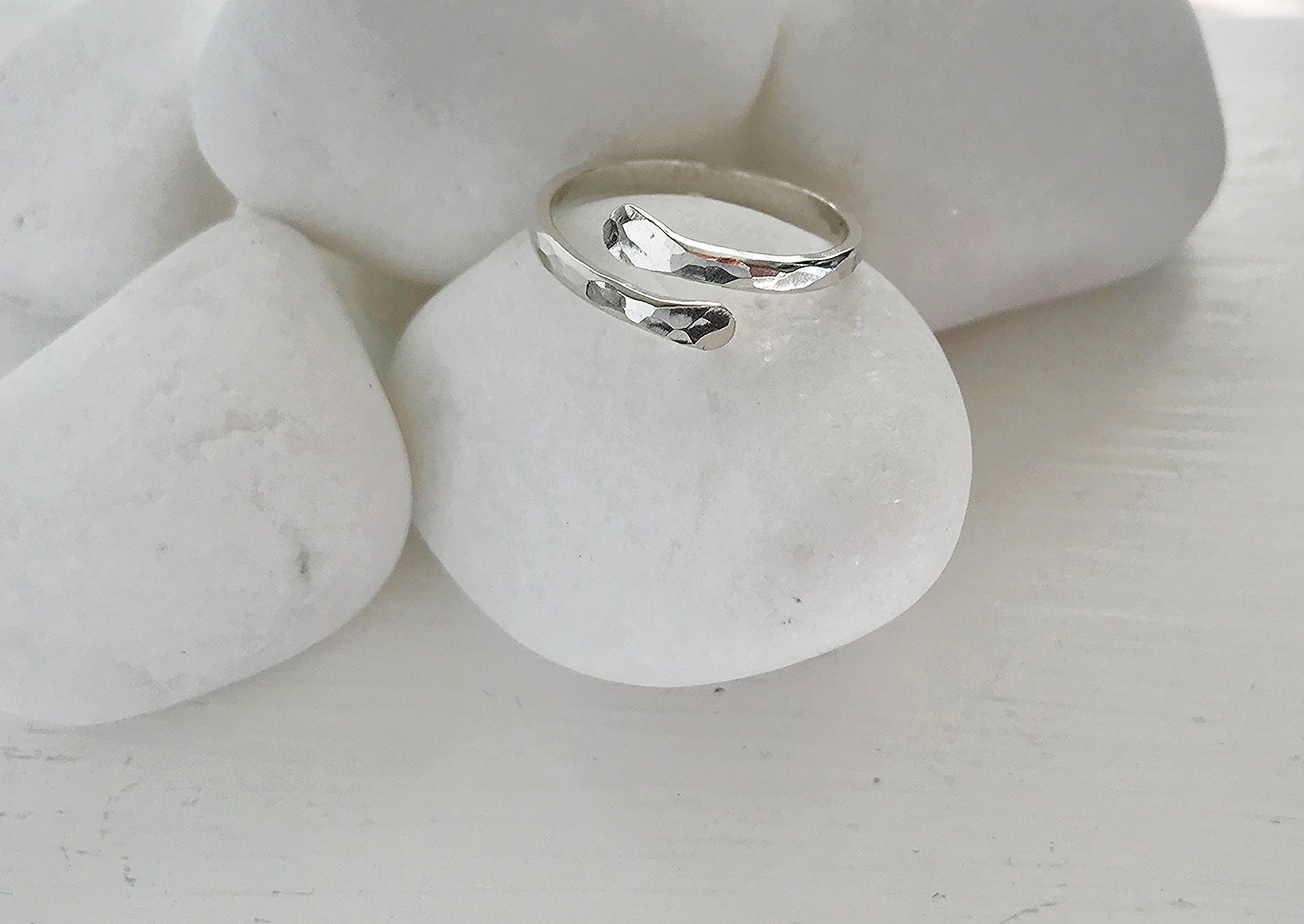 Hammered Ring Textured Silver Wrap Ring Adjustable Ring - Etsy UK