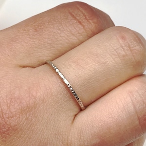 Tree Bark Stacking Ring - Hammered Ring - Textured Ring - Skinny Ring - Minimalist Ring - Simple Ring - Gift