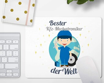 JUNIWORDS Mousepad "Bester Kfz-Mechatroniker der Welt" - 100 % Made in Germany