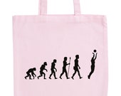 JUNIWORDS Pastel Jute Bag quot evolution basketball quot -100 made in Germany
