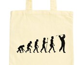 JUNIWORDS Pastel Jute Bag quot Evolution golf quot -100 made in Germany