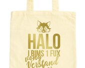 JUNIWORDS Pastel Jutebag quot Halo I BIMS 1 Fux vong Mind. quot -100 Made in Germany