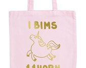 JUNIWORDS Pastel Jute Bag quot I pumice 1 1Horn quot -100 made in Germany