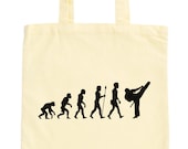 JUNIWORDS Pastel Jute Bag quot Evolution Karate quot -100 made in Germany