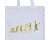 JUNIWORDS Pastel Jute Bag quot Evolution Badminton quot -100 made in Germany