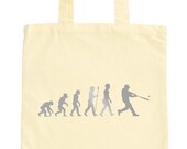 JUNIWORDS Pastel Jute Bag quot evolution baseball quot -100 made in Germany