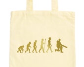 JUNIWORDS Pastel Jute Bag quot evolution cricket quot -100 made in Germany