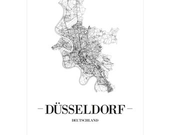 Karte Von Dusseldorf Etsy