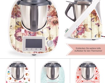 Sticker vinyl autocollant pour Vorwerk Thermomix TM31 Collection Fleurs Blue