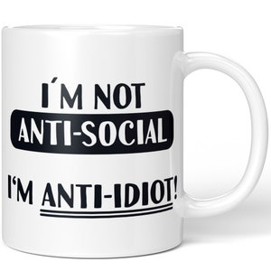 Taza You Might Be An Idiot 10 oz San Valentines grosero novio novia  divertida