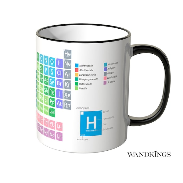 WANDKINGS Tasse, Motiv: Periodensystem - 100 % Made in Germany