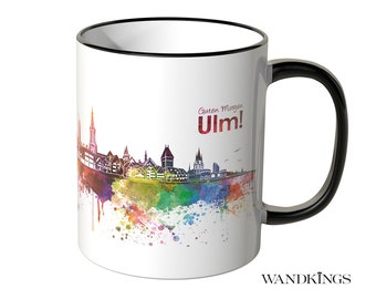 Tazza WANDKINGS "Watercolor Skyline Ulm" - 100% Made in Germany