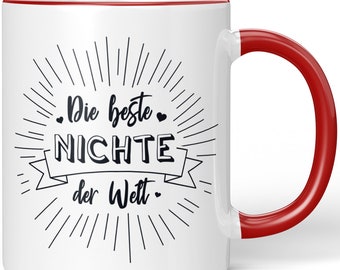 JUNIWORDS Tasse "Die beste Nichte der Welt" - 100 % Made in Germany