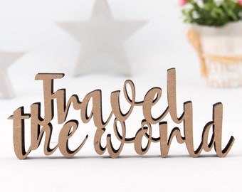 KLEINLAUT wooden lettering "Travel the world" - 100% Made in Germany