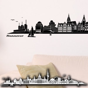 WANDKINGS Wall Tattoo Skyline Hanover 100% Made in Germany image 1