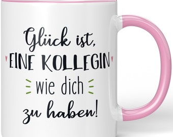 JUNIWORDS Tasse "Glück ist, eine Kollegin wie dich zu haben!" - 100 % Made in Germany
