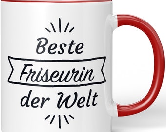 JUNIWORDS Tasse "Beste Friseurin der Welt" - 100 % Made in Germany