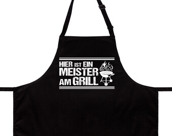 WANDKINGS Schürze "Hier ist ein Meister am Grill" - 100% Made in Germany