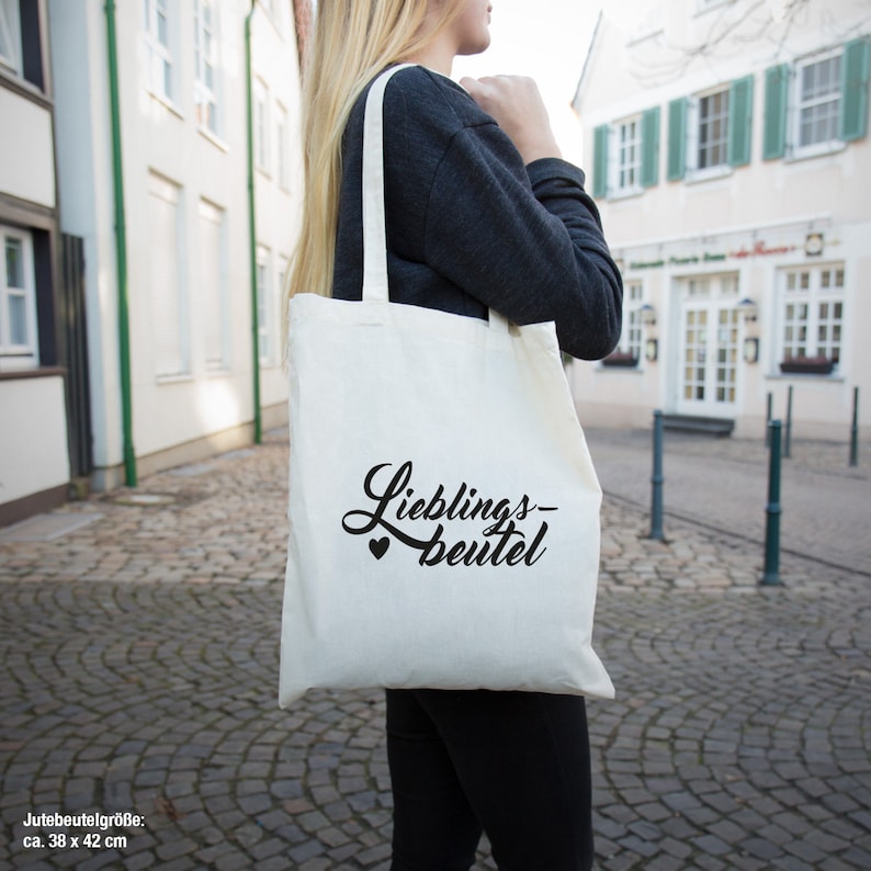 JUNIWORDS Jute Bag Please do not push I have a yogurt in my bag. 100% Made in Germany image 4