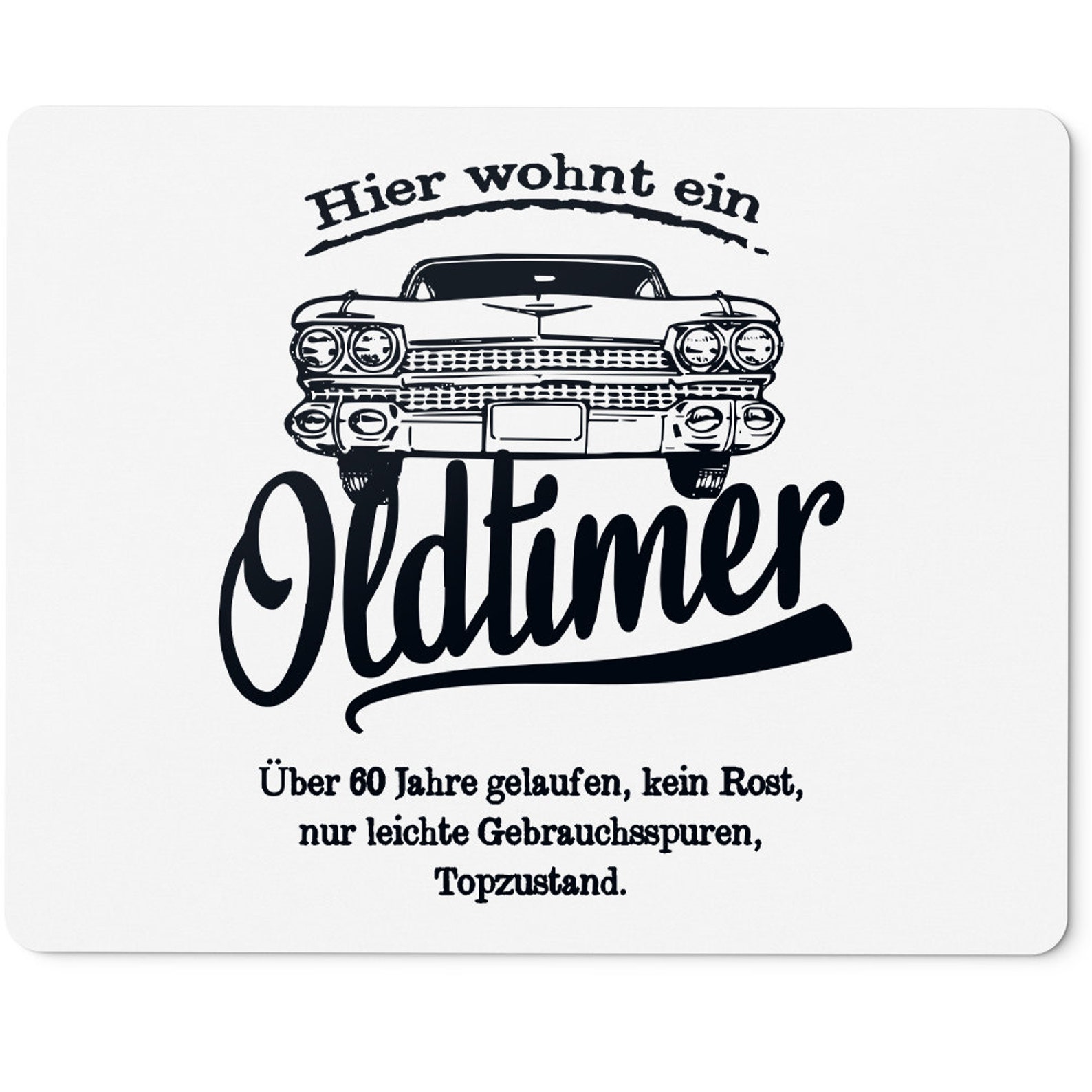 JUNIWORDS Mousepad Hier wohnt ein Oldtimer. Über 60 | Etsy