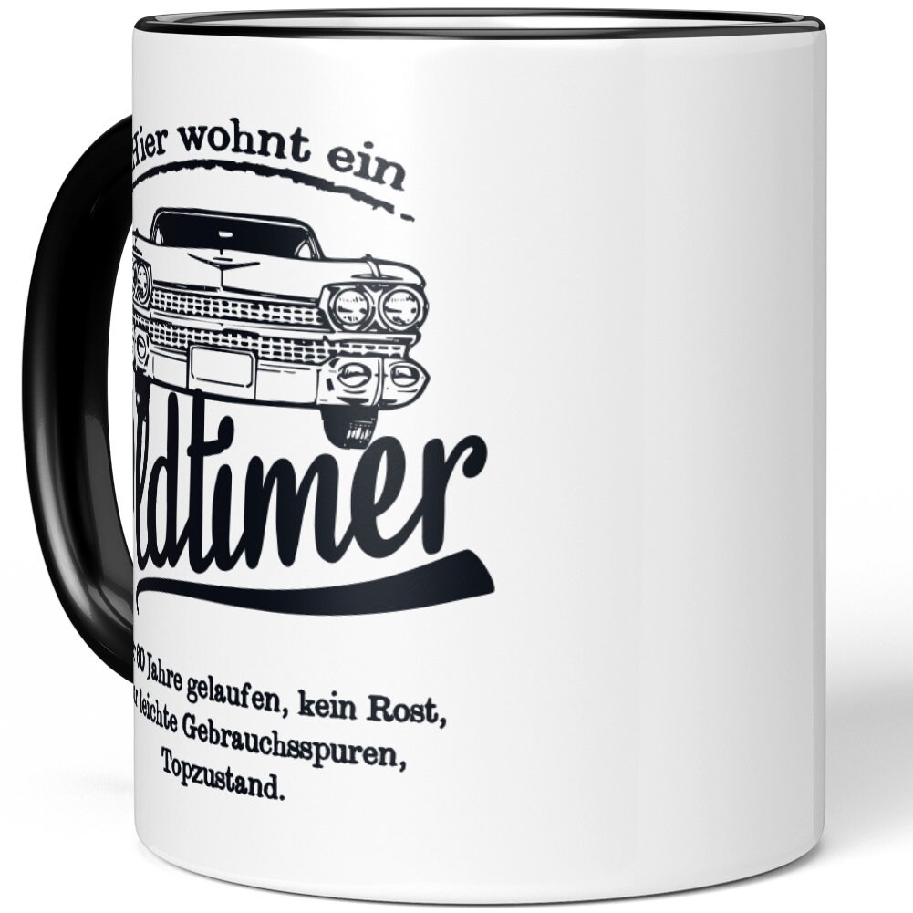 JUNIWORDS Tasse Hier wohnt ein Oldtimer. Über 60 Jahre | Etsy