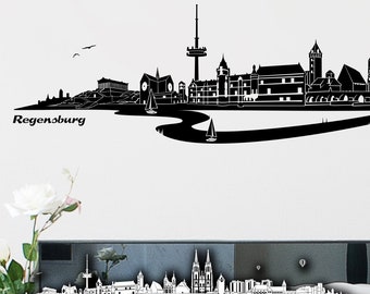 WANDKINGS Wandtattoo Skyline Regensburg mit Fluss - 100 % Made in Germany