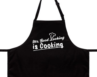 WANDKINGS Schürze "Mr. Good Looking is Cooking" - 100% Made in Germany