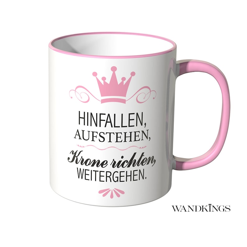 Wandking's cup, saying FALL DOWN, GET UP, straighten the crown, GO ON 100% Made in Germany image 1