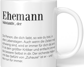 JUNIWORDS Tasse "Definition: Ehemann" - 100 % Made in Germany