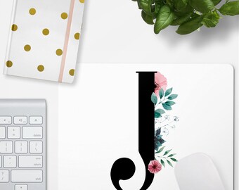 JUNIWORDS Mousepad "Florales J mit Blume" - 100 % Made in Germany