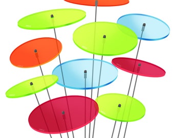 SUNPLAY sun catcher 5x 7 cm + 5x 10 cm discs in a mix of colors - 100% Made in Germany