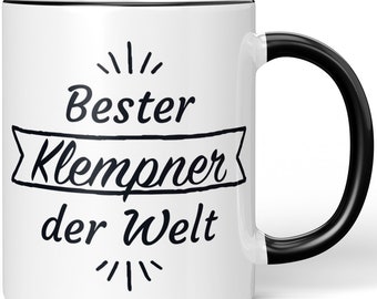 JUNIWORDS Tasse "Bester Klempner der Welt" - 100 % Made in Germany