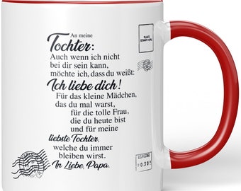 JUNIWORDS Tasse "An meine Tochter...  ...In Liebe, Papa" - 100 % Made in Germany