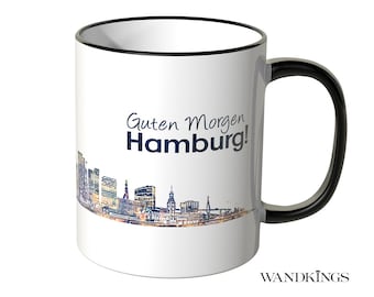 WANDKINGS Cup "Night Lights Skyline Hamburg" - 100 % Made in Germany