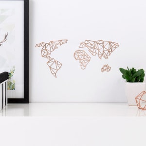 Carte du monde murale en origami Carte en papier 3D par Owarld 